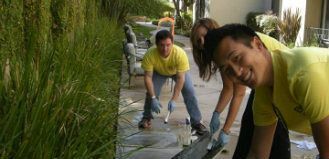 Cleaning up around the Los Angeles Ronald McDonald House