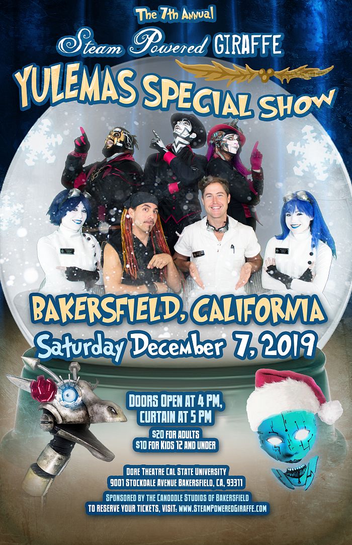 7th Annual It's a Very Steam Powered Giraffe Yulemas Special flyer