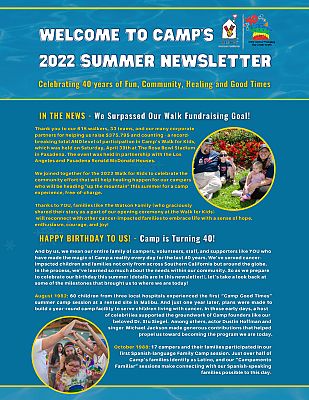 Camp Ronald McDonald for Good Times Summer 2022 newsletter