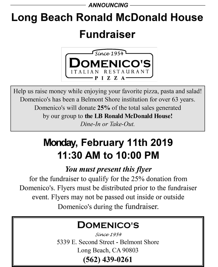 Domenico's Italian Restaurant - Fundraiser 