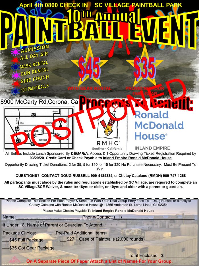 Paintball Postponed flyer