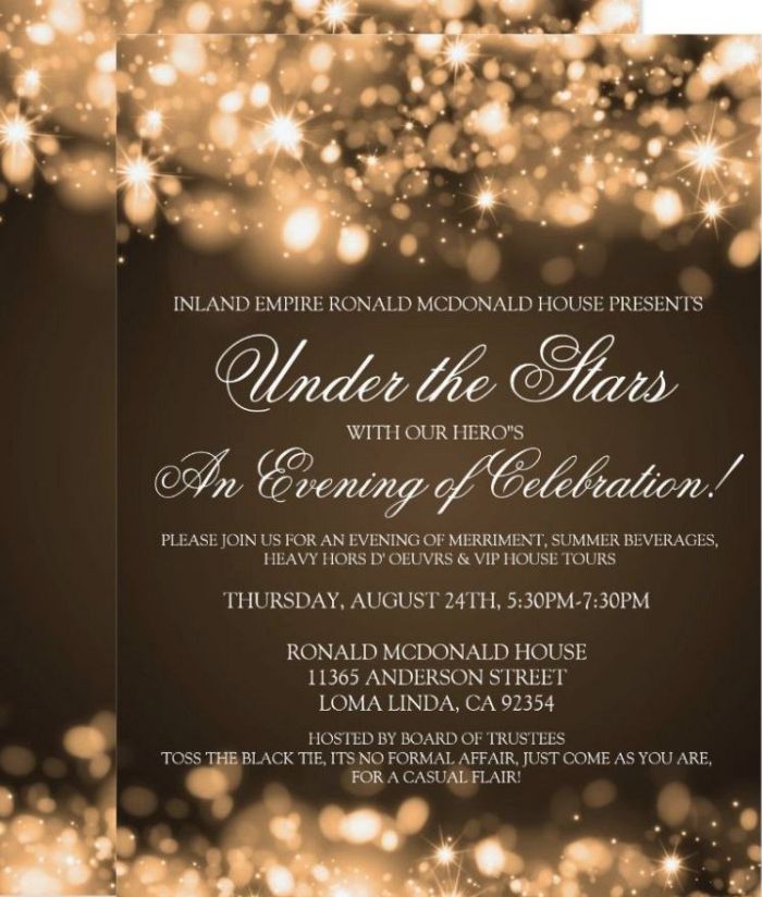 Under the Stars With Our Hero’s,  An Evening of Celebration Flyer