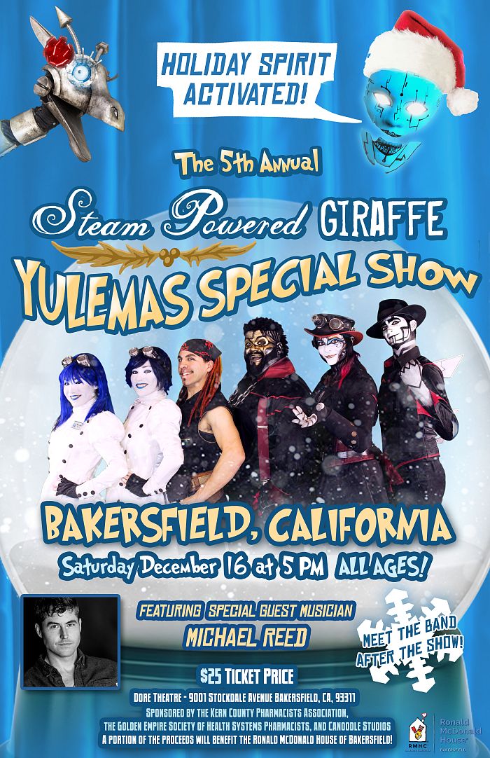 It's a Very Steam Powered Giraffe Yulemas Special flyer