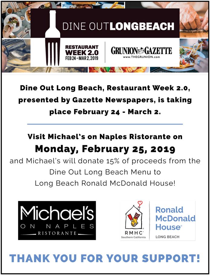 Michael’s on Naples Ristorante Dine Out LB Flyer 