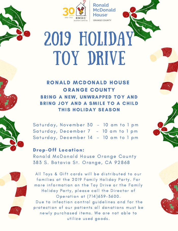 2019 Toy Drive flyer