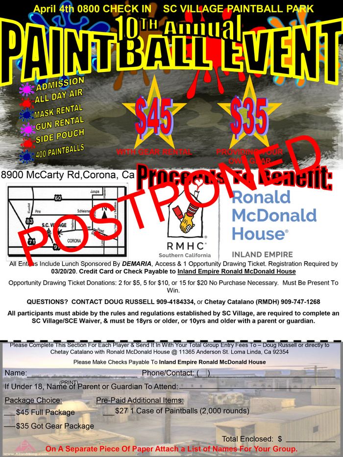 Paintball Postponed flyer 