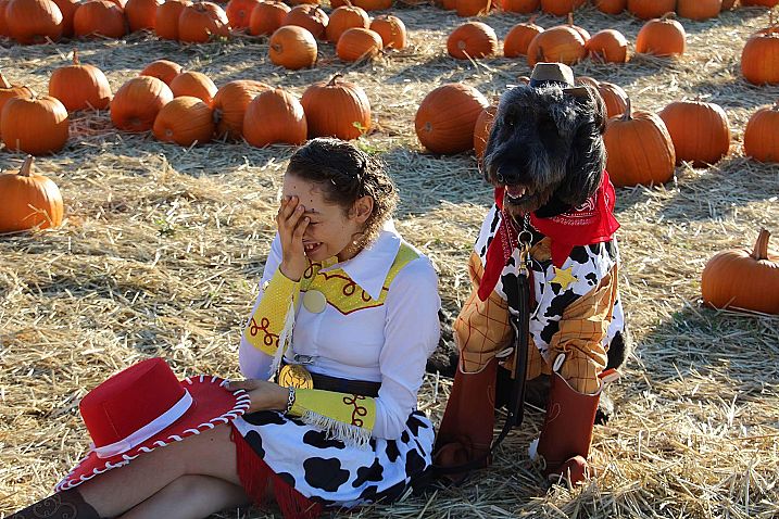 Alyssa and service dog Elmo