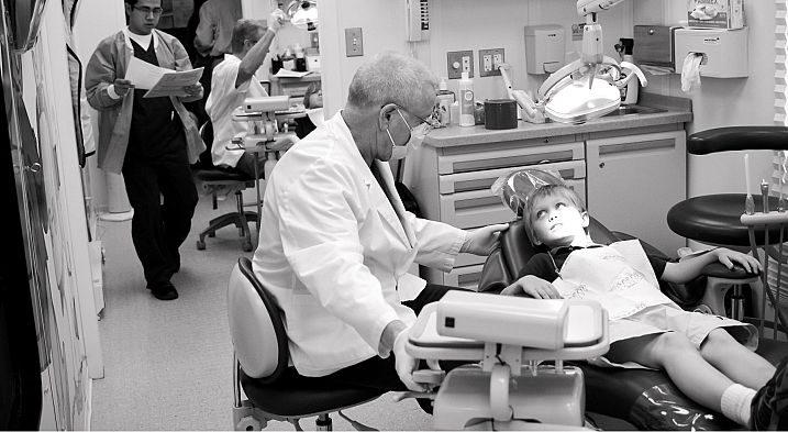 Dental care given to child