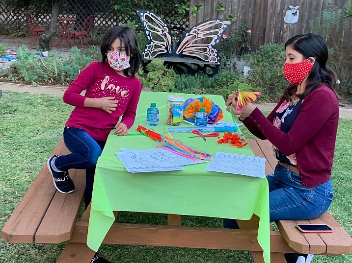 Mother and Daughter doing crafts 